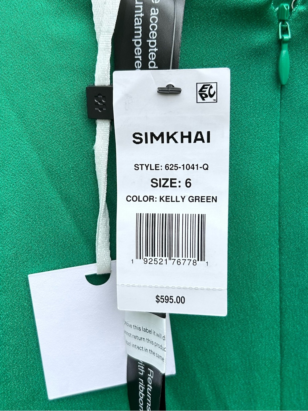 NWT Simkhai Harpor Satin Mini Dress Kelly Green 6 - Picture 5 of 16